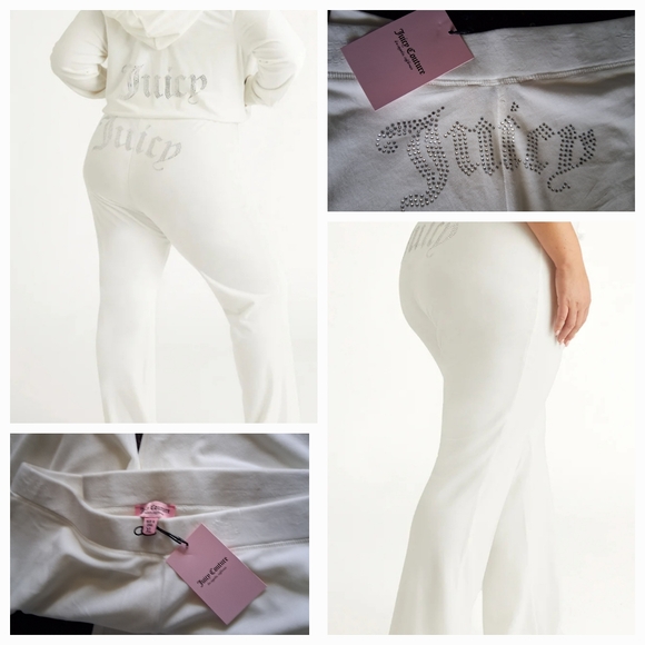 🔥NWT Juicy Couture OG BLING VELOUR TRACK PANTS XL $99 - Picture 1 of 5